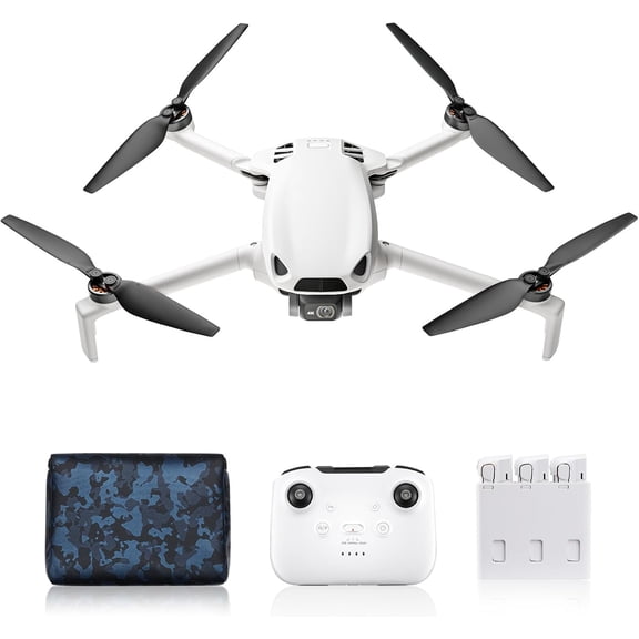 Skyrover S1 Mini Drone Fly more Combo with Camera 4K/60fps Video, 48MP Photo with 8K Image Quality, 3-Axis Gimbal Stabilization, Under 249g, 120-Min Flight Time with 3 Batteries, White