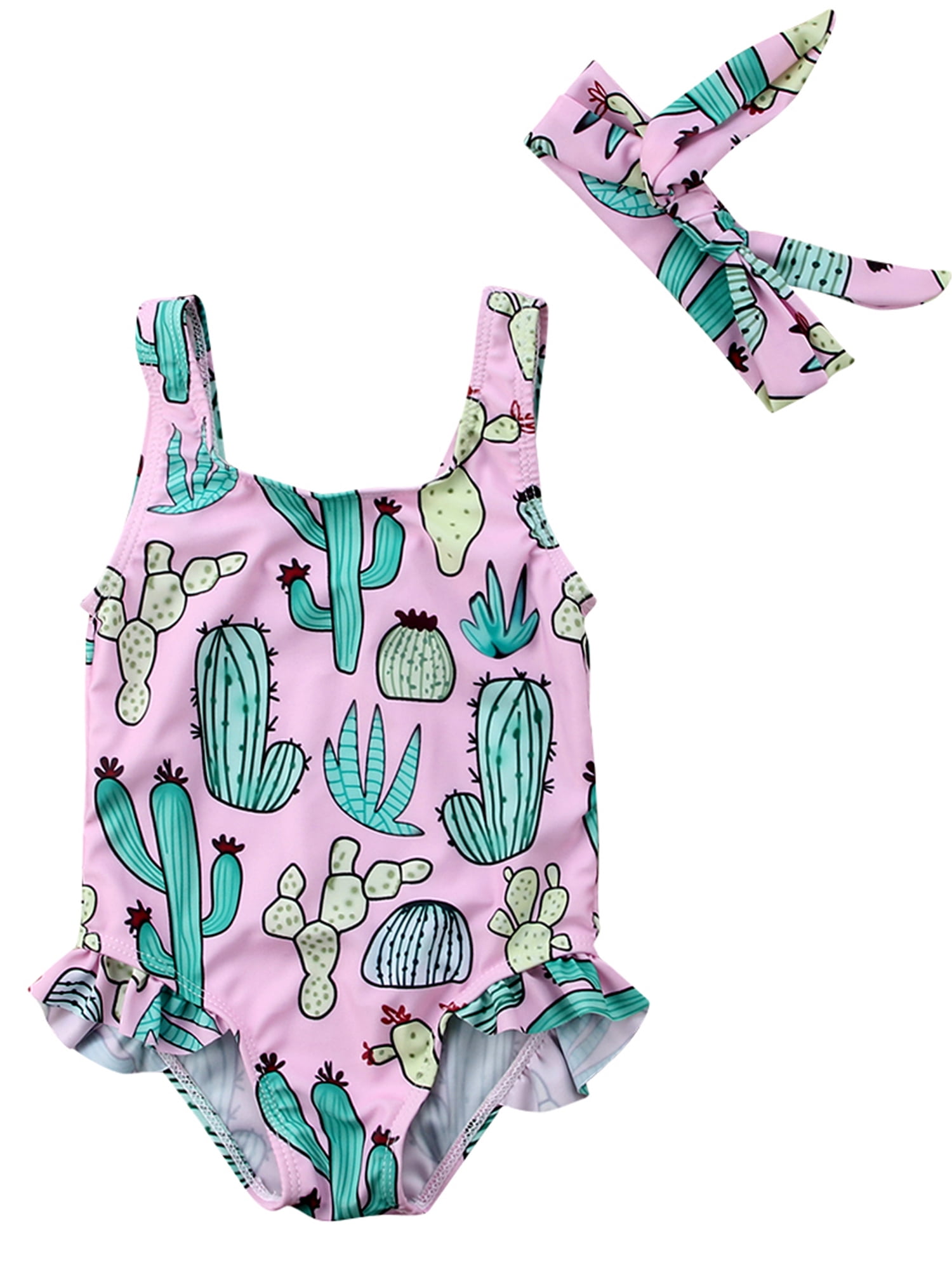 xkwyshop Newborn Infant Baby Girl Sunflower Swimsuit Sling Sleeveless Bathing Suit One Piece Swimwear Beachwear 0-24M 