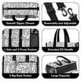 thumbnail image 3 of Teacher Tote Bag,Black White Football Elements Pattern Teacher Utility Tote Bag,Large Work Tote Bags for Women with Multiple Pockets,Top Zipper Closure,13.8x10.6x6.7 Inch, 3 of 5
