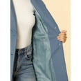thumbnail image 6 of MODA NOVA Juniors Shawl Collar Single Breasted Mid-Thigh Winter Overcoat Gray Blue M, 6 of 6