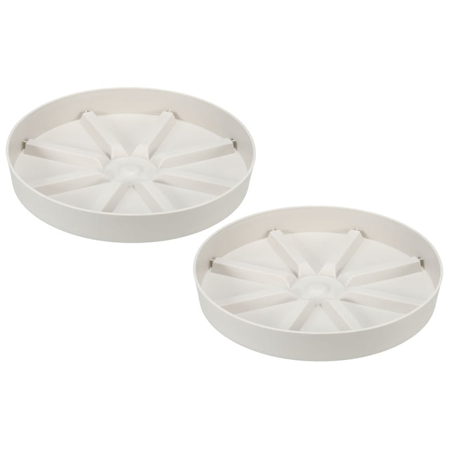 Uxcell 6 Inch Plant Saucers Tray, Durable Plastic Round Flower Pot Drip Tray, White 2Pcs, White 9 Inch