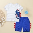 thumbnail image 2 of HCNTES Boys Shorts Set Cotton T-Shirt and Short Pants 2 Pieces Summer Tracksuit, 3-4 Years White, 2 of 8