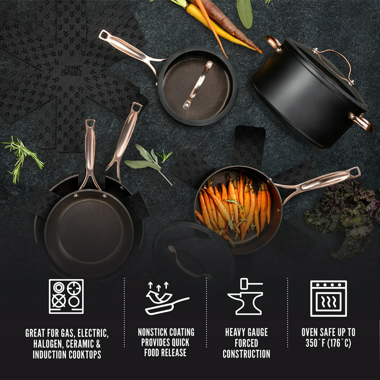  Thyme & Table 12-Piece Nonstick Ceramic Cookware Set, Rose  Gold/Ideal for cooking exquisite dishes/Mom needs it/Ideal product for  Chef/This product should not be missing in your home.: Home & Kitchen