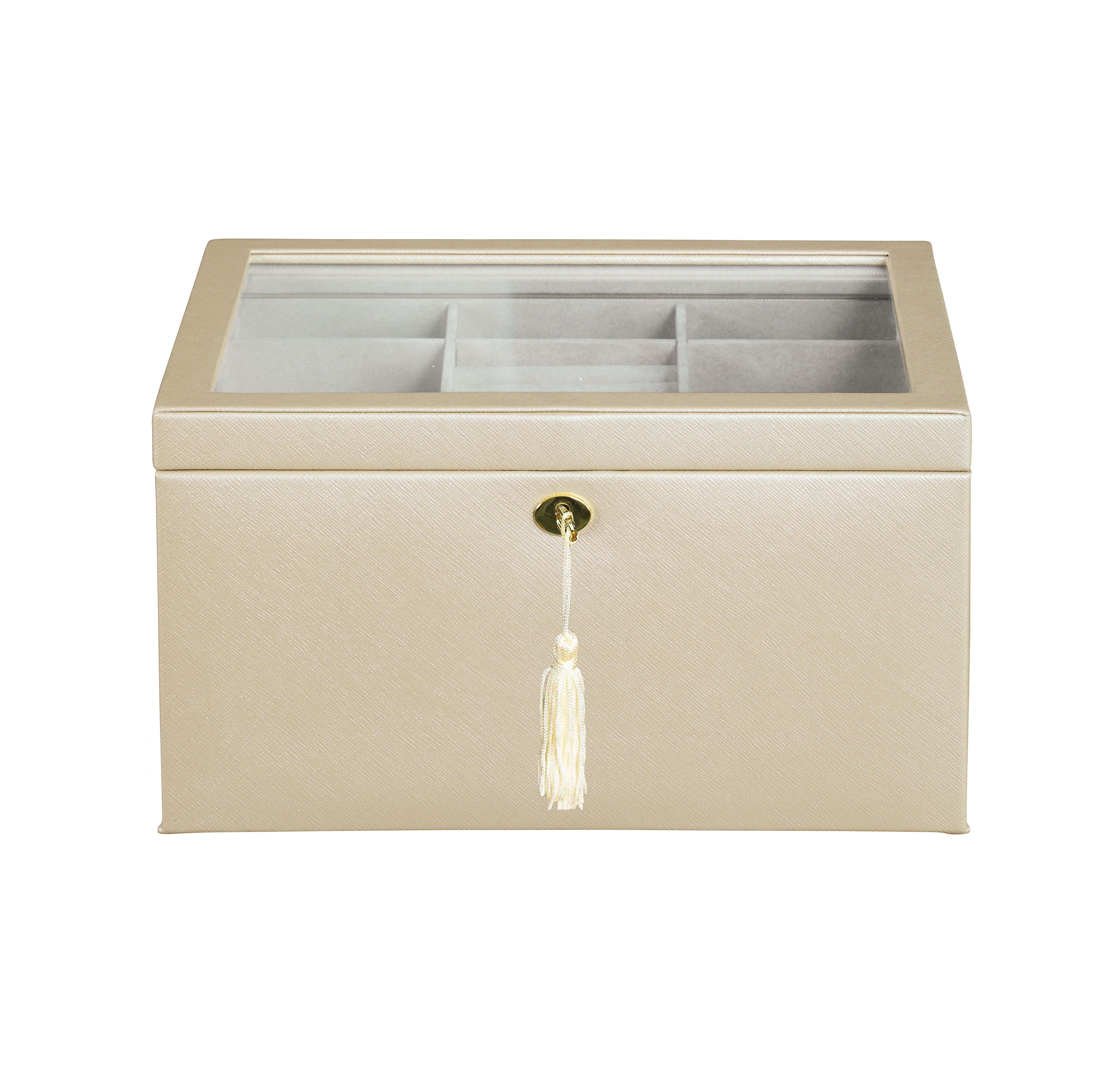 Hives and Honey Danielle Leather Jewelry Box for Women, Gold