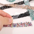thumbnail image 4 of suxuMhao Decoration Rhinestone Ribbon, Self Adhesive Rhinestone Tape Rhinestone Trim, Crystal Rhinestone Ribbon Bling Rhinestone Ribbon Crystal Trim Ribbon, Black + Dark Gray, 0.59*393.7in, 1 Pack, 4 of 4