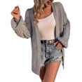 thumbnail image 3 of Vedolay Women's Cardigans Long Sleeve Kimono Loose Cardigan Cover Up Ladies Cardigan Gray,XL, 3 of 5