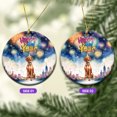 thumbnail image 2 of Happy New Year with Vizsla Fireworks Holiday Xmas Winter 2025 Ceramic Round Ornament Vizslas Dog Lover Gifts Idea Home Tree Decor - 00025, 2 of 5