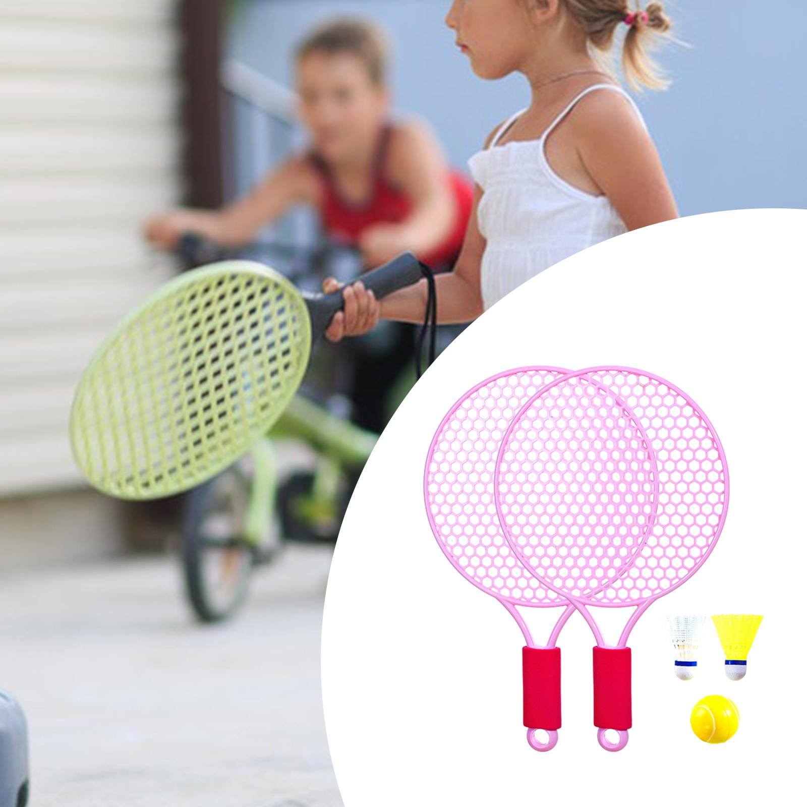 kesoto Kids Tennis Rackets Tennis Racquet with Ball Shuttlecock Racket Game Interactive Toy Kids Badminton Tennis Set for Boys