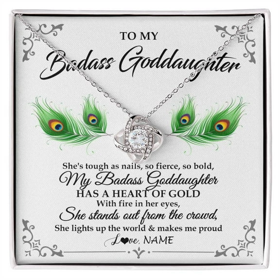 To My Badass Goddaughter Necklace From Godmother Love You Always Goddaughter Birthday Graduation Christmas Customized Gift Box Message Card