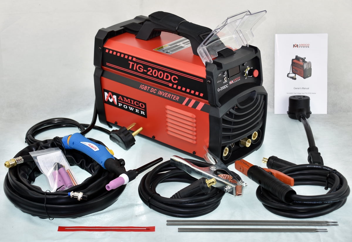 TIG-200 Amp TIG Torch Stick Arc DC Welder 110V & 230V Dual Voltage Welding Machine by Amico Power