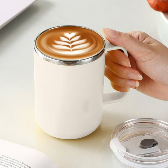TACILIP Coffee Cups, 500ML Stainless Steel Covered Water Cup Coffee Cup Double Layer Insulated Sealed Leak Proof Office Tea Cup, Housewarming Gifts