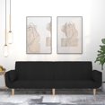 thumbnail image 1 of vidaXL 2-Seater Sofa Bed with Two Pillows Black Fabric, 1 of 5