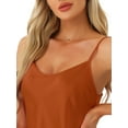 thumbnail image 4 of DARING DIVA Women's Satin Cami Short Sleepwear Silky Pajamas Sets Caramel M, 4 of 6