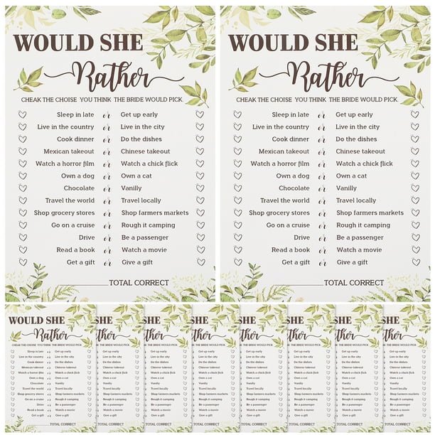 BRIGHTFUFU Tarjetas de juego tácitas de boda de despedida de soltera de 10pcs