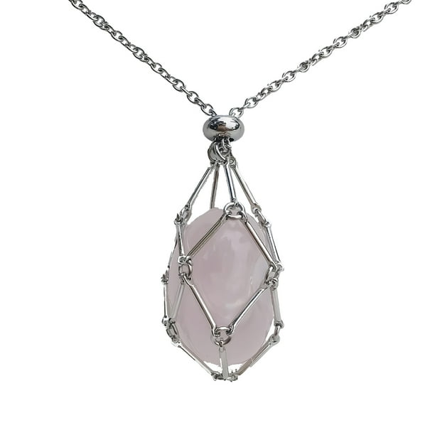 Minnieouse Agregue un toque de elegancia a un collar con colgante de cadena para mujer con materiales únicos de collar de piedra natural Ropa, zapatos y accesorios Miscelánea Rosa