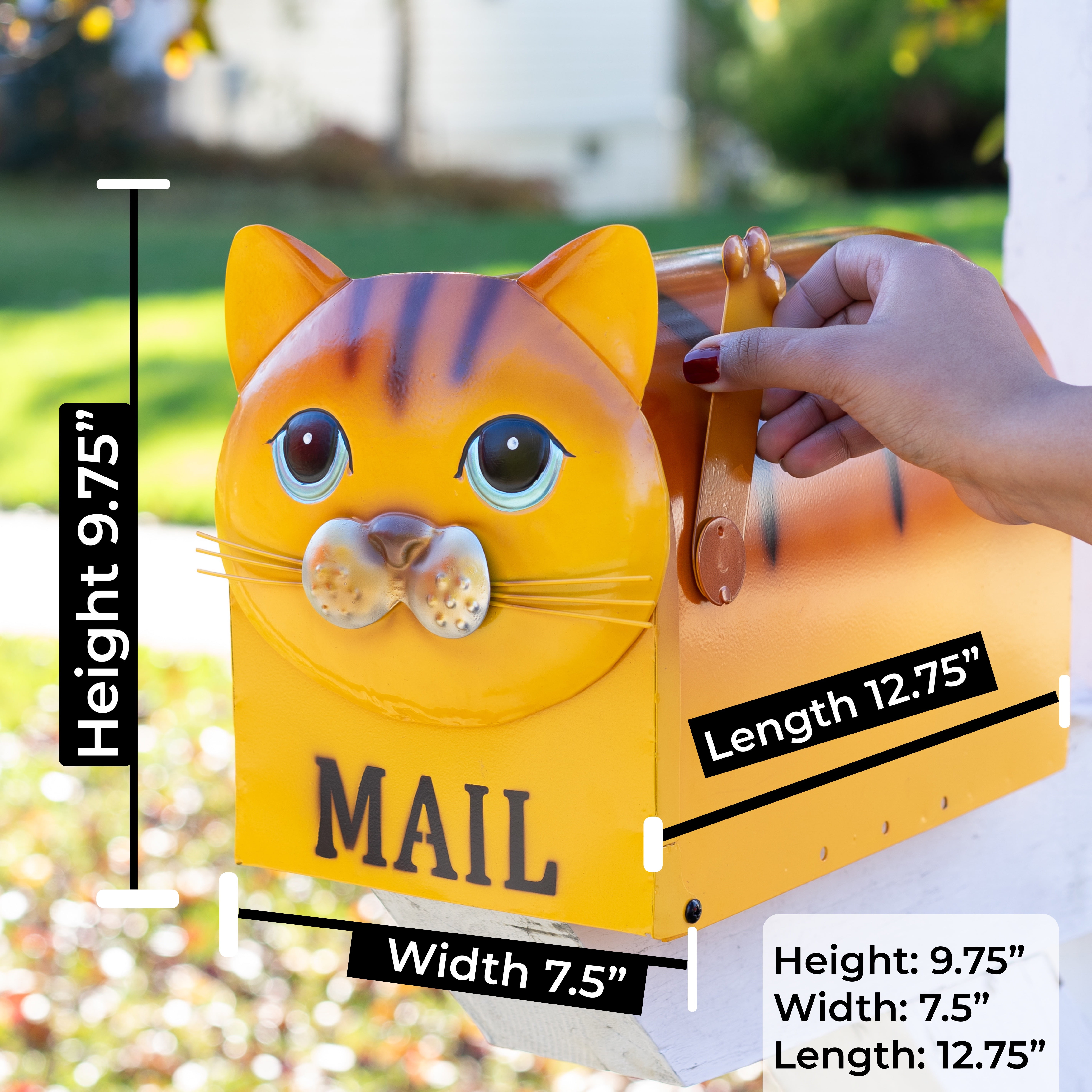Made Easy Kit Metal Mailbox Animal Design - Fast Straight Forward Post Mounting Bracket Install - Durable All Weather Rust Resistant - Letters, Mail, Small Packages