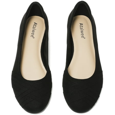 

Ataiwee Women s Wide Width Flats Shoes - Casual Comfortable Round Plus Size Ballet Shoes.