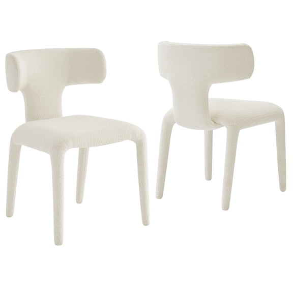 Side Dining Chair, Set of 2, White, Fabric, Bar Pub Cafe Bistro Dining Kitchen Hospitality Restaurant, Modern Contemporary, HB37860