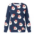 thumbnail image 2 of Gibobby Sudaderas de Navidad para mujer Blusa de sudadera estampada con cuello redondo y manga larga para entrenamiento diario en casa y al libre para mujer(Azul,G), 2 of 4