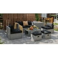thumbnail image 1 of Patiojoy 8 Pieces All-Weather PE Rattan Patio Furniture Set Outdoor Space-Saving Sectional Sofa Set with Storage Box, 1 of 8