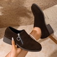 thumbnail image 4 of Women's Comfortable AllSeason DeepMouth Shoes: Solid Color, Round Toe, Side Zipper, Thick Low Heels, Perfect Comfort, 4 of 9