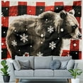 thumbnail image 4 of Orinice Bear Snowflake Tapestry Wall Hanging Unique Style Graphic Tapestries Home Wall Decor Art Living Room Bedroom Apartment Farmhouse Dorm 60x50inch, 4 of 6