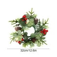 thumbnail image 2 of Christmas Candle Rings Wreath, Simulated Flower Candle Rings Centerpiece for Home Dining Tables, Wedding Decorations Party Decorations, Festive Candle Wreath for Christmas Holiday Decor, 12.6in, A, 2 of 7