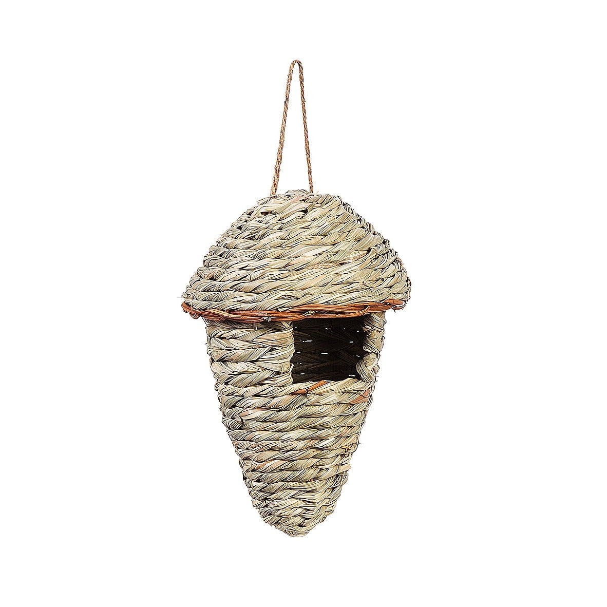 Evergreen Flag Beautiful Woven Roosting Acorn Pocket Birdhouse - 6 x 6 x 6 Inches