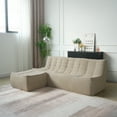 thumbnail image 6 of Sodrens Modern Sectional Sofa,Waffle modular sofa,Lazy Sofa Floor Sofa Foam Sofa Chenille Couch for Bedroom,Living Room and Apartment,3-Seat Sofa and Ottoman,Khaki, 6 of 11