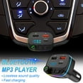 thumbnail image 1 of Binmer Car Bluetooth 5.0 Wireless Handsfree Car FM Transmitter Receiver Radio MP3 Adapter Player 2 USB+PD Charger Kit, 1 of 9