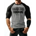 thumbnail image 2 of GYMISH RAGLAN Hardcore Training Workout Gym T-Shirt – Funny Gym Shirt for Men, Fitness & Weightlifting Motivational Tee, 2 of 6