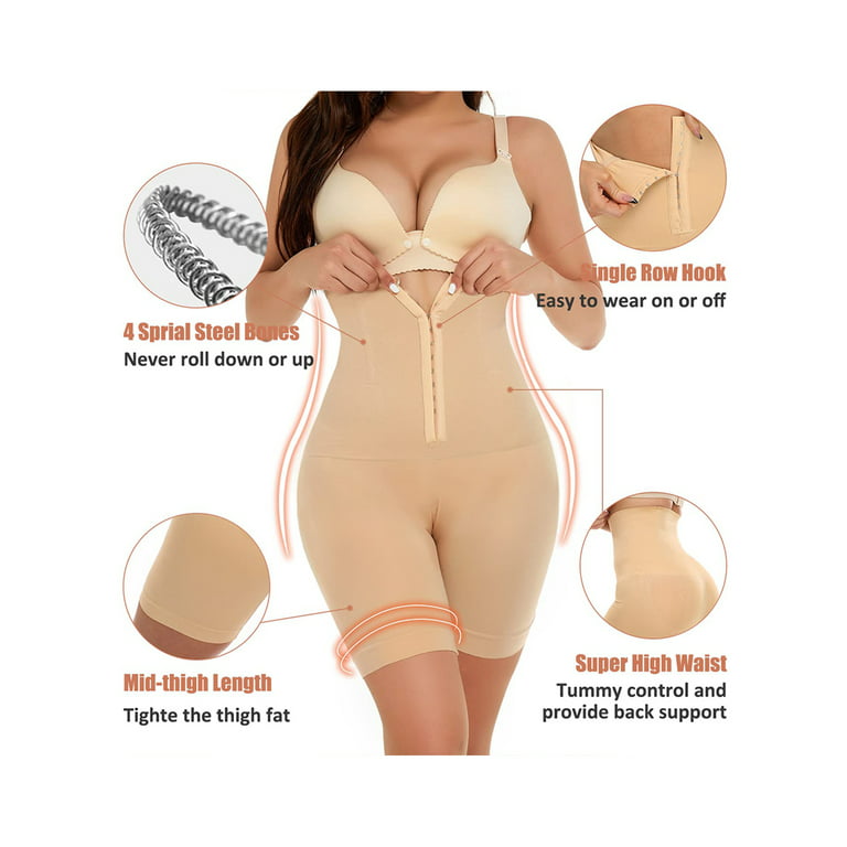 Keeccty Single Breasted Corset Short Extra Slim Leg High Rise Body Shape  Peach Butt Shaper 