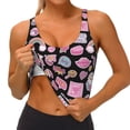 thumbnail image 3 of Gukieu Elements Print Women's Sports Vest, Low-neck U-shaped Removable Pad Sports Bra for Yoga, Exercise, Dance-Medium, 3 of 8