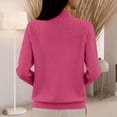 thumbnail image 5 of Sweaters for Women Knitted Crew Neck Long Sleeve Comfy Sweater Casual Trendy Dressy Wear Tops Outdoor Fall Pullover Hot Pink 2XL, 5 of 6