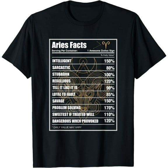 Aries Facts Zodiac Sign T-Shirt