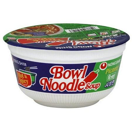 Nongshim Hot & Spicy Picante Bowl Noodle Soup, 3.03 oz (Pack of 12)