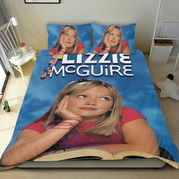 Lizzie McGuire Conjunto de sábanas temático, trío de piezas, cómodo y amigable con la piel, diseño único, regalo de decoración para el hogar para familiares, amigos y fans, 90 cm * 190 cm
