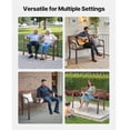 thumbnail image 6 of KFFKFF Outdoor Bench, 46-inch, Durable Carbon Steel Frame with PVC Mesh Backrest and Rounded Armrests, Weather-Resistant Seating for Patio, Garden, Park, Yard, Porch, Antique Bronze Finish, 6 of 9