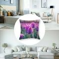 thumbnail image 5 of Purple Tulips Decorative Throw Pillow Covers Case Square for Couch Sofa Bed Living Room Bedroom, 5 of 7