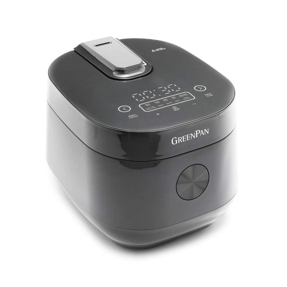 GreenPan Carb Reducing Electric Rice Cooker, 4 Cups Uncooked, Toxin-Free Ceramic Nonstick, Black