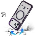 thumbnail image 3 of XPM for Apple iPhone 17 Pro Phone Case, Transparent Tough Dotted Magnetic Case with Camera Stand & Hybrid Grip Shockproof Cover for Apple iPhone 17 Pro (6.3") (Purple), 3 of 6