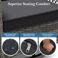 thumbnail image 4 of Mvpipi Outdoor Patio Furniture Set with Swivel Chairs and Ottoman, 6 Pieces All-Weather Wicker Patio Conversation Sets with Sofa and Coffee Table for Backyard, Porch, Balcony, Gray, 4 of 9