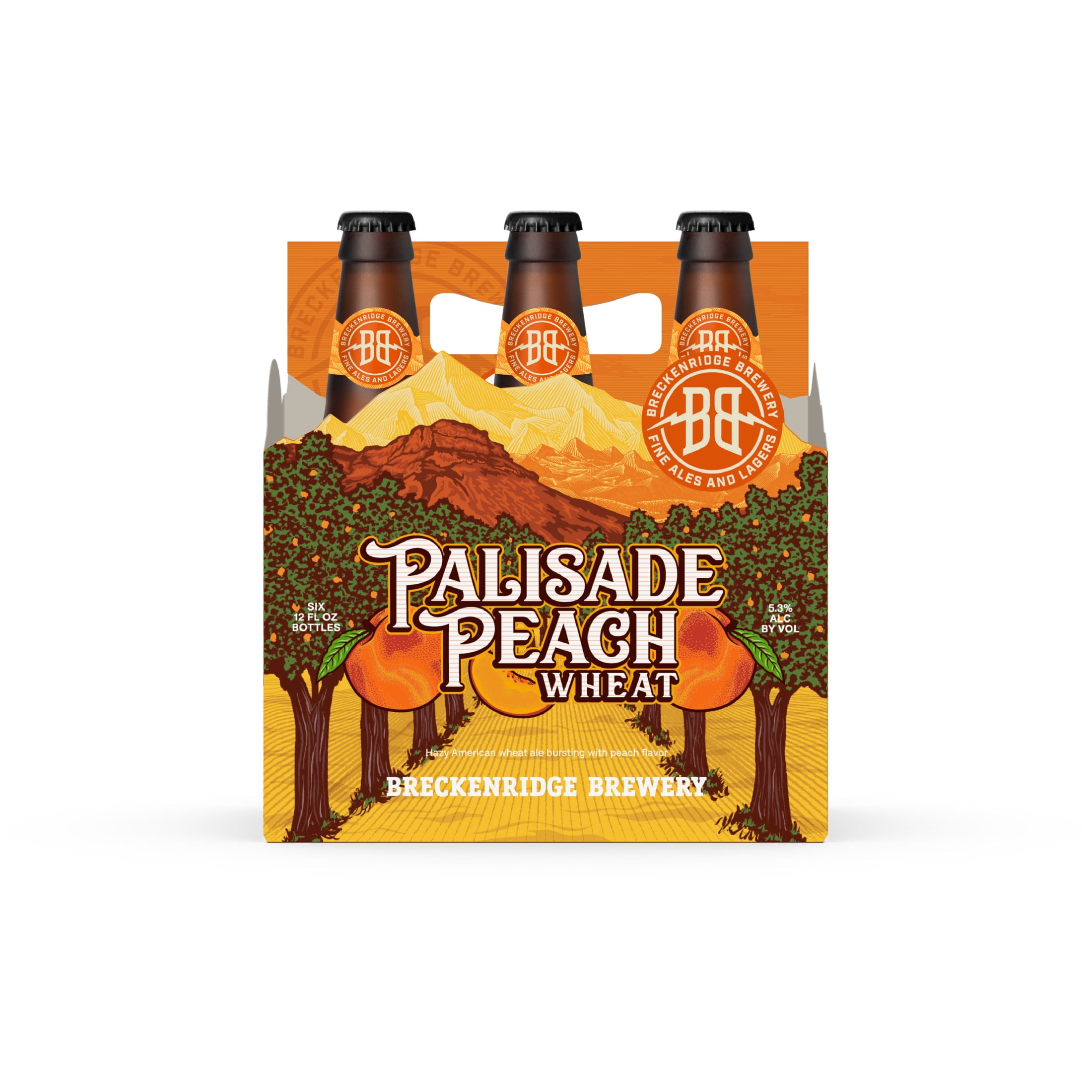 Breckenridge Brewery, Palisade Peach, Wheat, Craft Beer, 6 pack, 12 fl oz Glass bottle, 5.3% ABV