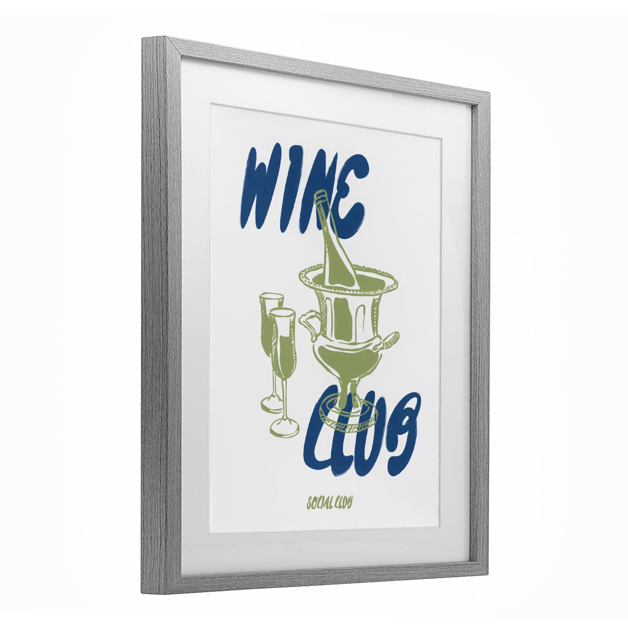 Stupell Industries Wine Club Social Evening Toast Gray Framed Print Under Glass, design by The Prints Vibe
