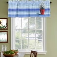 thumbnail image 3 of Blue Ombre Striped Daisy Curtain Valances for Windows, Kitchen Valance Window Treatments Panel 2 Pack, Vintage Flowers Abstract Art Rod Pocket Short Curtains for Bathroom Bedroom 42 x 12 Inch, 3 of 8