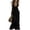Black, variant on Minjewel Spring Dresses for Women New Summer Casual Boho Vintage V-Neck Short Sleeve with Ruffle Hem, Floral Retro Dress,Army Green L