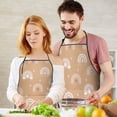 thumbnail image 5 of Brown Boho Bohemia Rainbow Hearts Pattern Apron-Garden Aprons for Women with Pockets-Cotton Linen Waterproof Kitchen Cooking Gardening Aprons Adjustable for Kitchen,Cooking,BBQ and Salon 33x27 Inch, 5 of 7