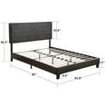 thumbnail image 7 of Queen Size Upholstered Platform Bed Frame ,Wood Slat Support, Easy Assembly,Black, pu 10544, 7 of 7