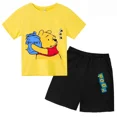 thumbnail image 4 of Camiseta y pantalones cortos de dibujos animados de Winnie The Pooh de verano para niños, traje de 2 piezas, ropa informal para niños y niñas, conjuntos de manga corta con estampado gráfico, 4 of 5