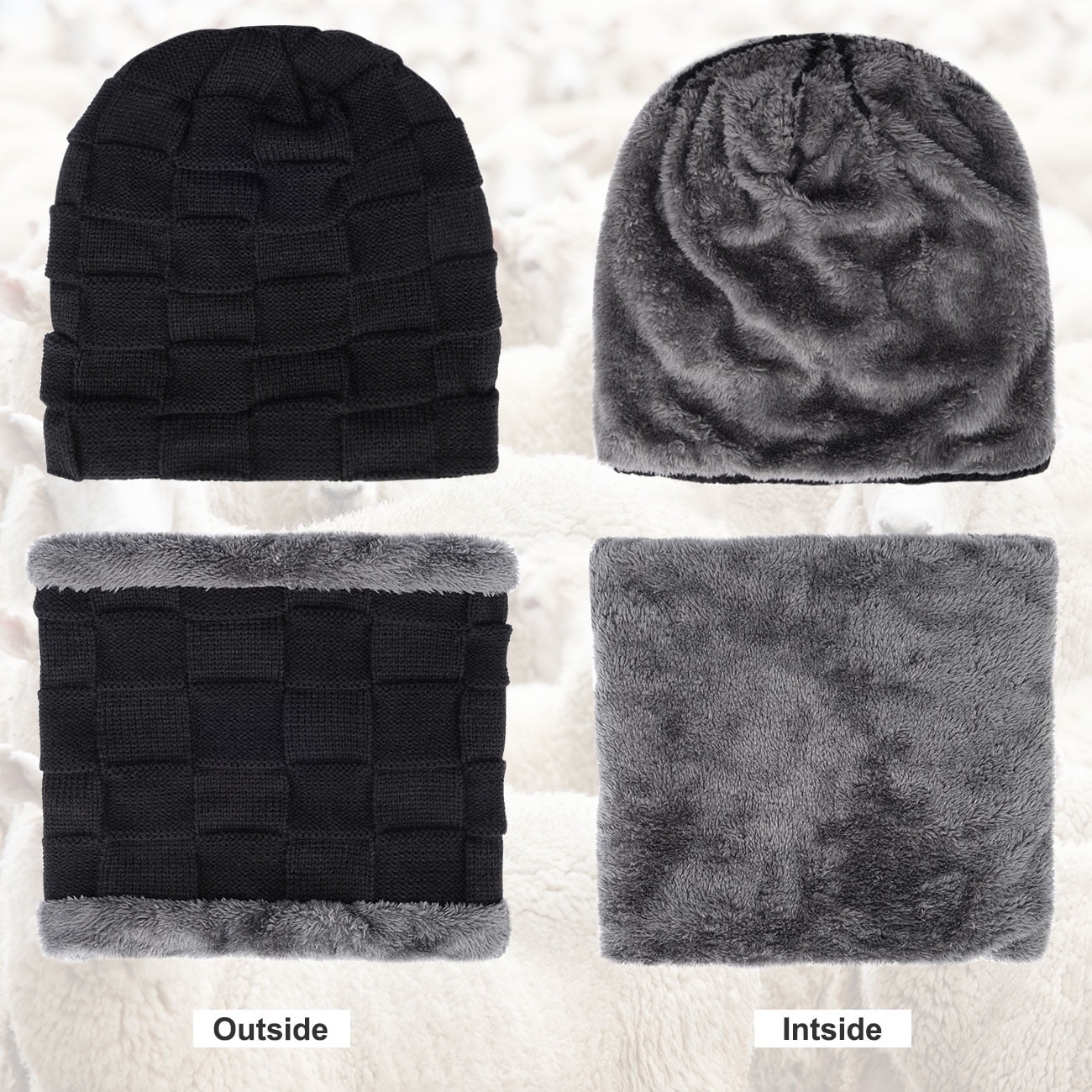 Set Invernale 3 Pezzi - Cappello Beanie, Scaldacollo E Guanti Touch Screen Uomo/Donna - Foto 7